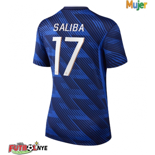 Camiseta Francia William Saliba #17 Primera Equipación para mujer Mundial 2026 manga corta